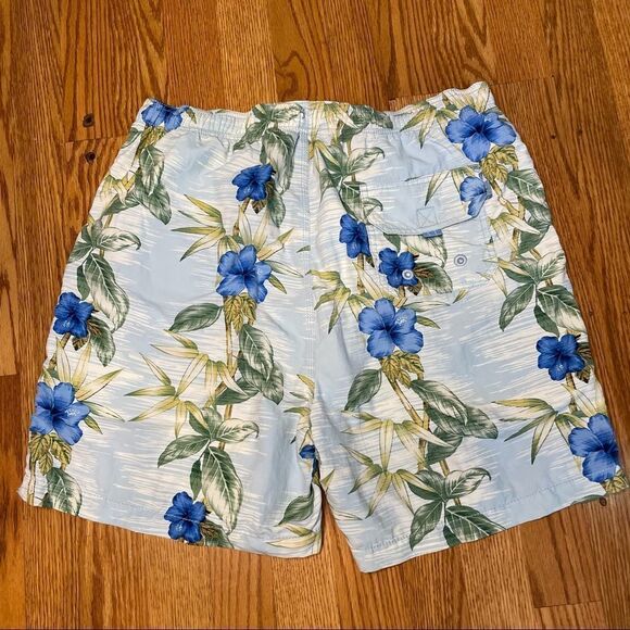 Tommy Bahama Blue Blooms Floral Print Straight Fit Swim Trunks Sz-M - Picture 4 of 8